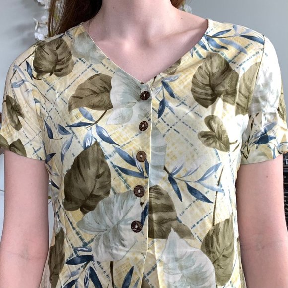 Teddi vintage yellow short sleeve floral dress - Picture 4 of 7